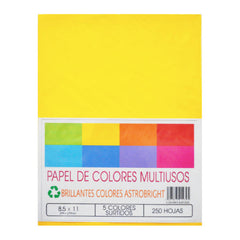 HOJA CARTA 5 COLORES BRIGHT 250 HJ SP002 ORGANIZACION PAPELERA MNK