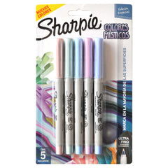MARCADOR PERMANENTE SHARPIE ULTRA FINO COLORES MISTICO SURTIDO 5 PZ NEWELL BEROL