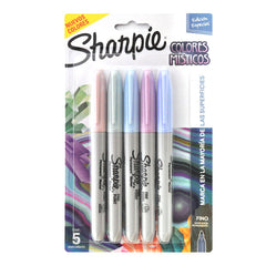 MARCADOR PERMANENTE SHARPIE FINO COLORES MISTICO SURTIDO 5 PZ NEWELL BEROL