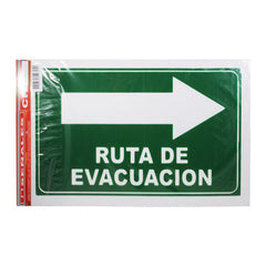 LETRERO ACRILICO 1 CARA 30X20 RUTA DE EVACUACION DERECHA SEÑALES