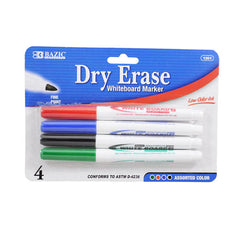 MARCADOR DELGADO PIZARRON COLORES BASICOS 4 PZ 1201 BAZIC MNK