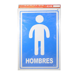 LETRERO ACRILICO 1 CARA 30X20 SANITARIO HOMBRE SEÑALES