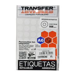 REFUERZO PARA HOJA BLANCO 144 PZ TRANSFER