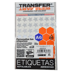 ETIQUETA ESTRELLA CHICA PLATA 189 PZ TRANSFER