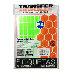 ETIQUETA BASICA CONTINUA # 8 VERDE TRANSFER