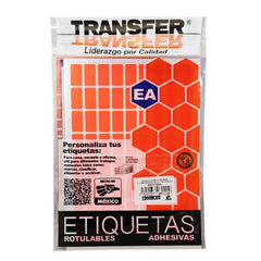 ETIQUETA BASICA CONTINUA # 8 NARANJA TRANSFER