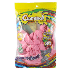 GLOBO CARNAVAL #9 ROSA BEBE 50 PZ LA COLMENA