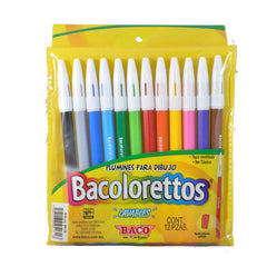 MARCADOR BACOLORETTO 12 PZ BACO MNK