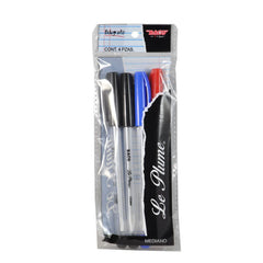 PLUMA LE PLUME COLORES SURTIDOS 4 PZ BACO MNK
