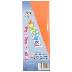 PAPEL CHINA NORMAL NARANJA 5 PZ MNK