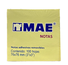 NOTAS ADHESIVAS AMARILLO 3X3 100 HJ 21007 MAE