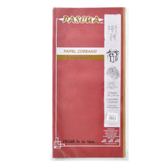 PAPEL COREANO PREMIUM ROJO/DORADO 10 PZ PASCUA