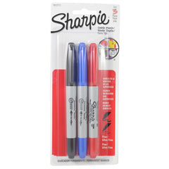 MARCADOR PERMANENTE SHARPIE TWIN DOBLE PUNTO SURTIDO 3 PZ NEWELL BEROL