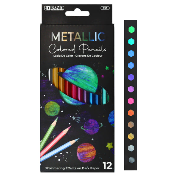 COLORES MADERA METALICOS LARGOS 12 PZ 735 BAZIC