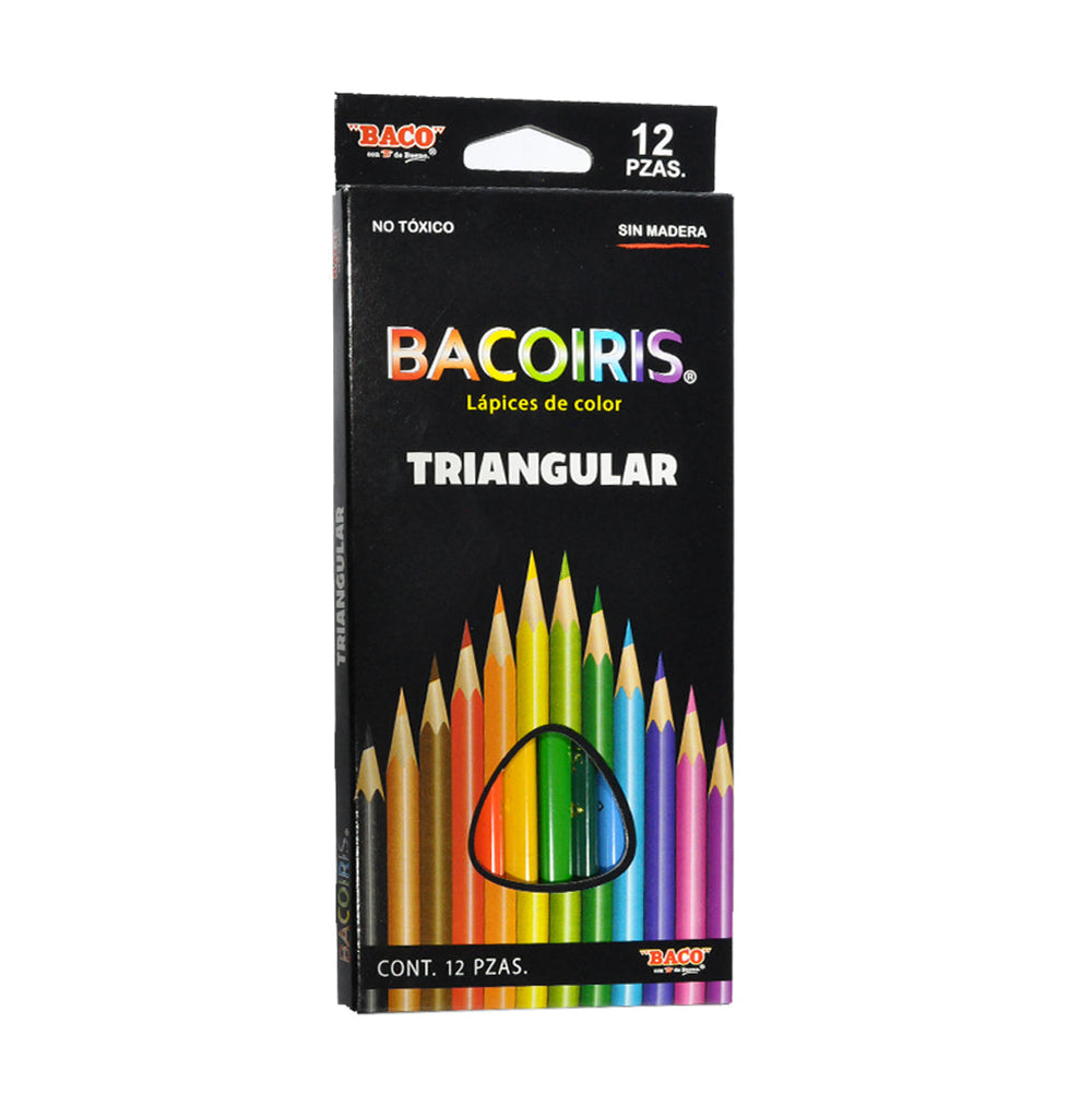 COLORES SIN MADERA BACOIRIS LARGOS TRIANGULAR 12 PZ BACO MNK