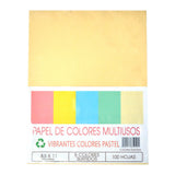 HOJA CARTA COLORES PASTEL 100 HJ ORGANIZACION PAPELERA MNK
