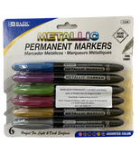 MARCADOR PERMANENTE METALICO 6 PZ 1236 BAZIC
