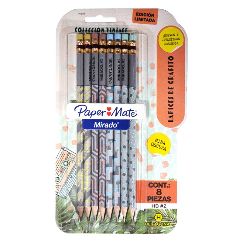 LAPIZ #2 HEXAGONAL MIRADO VINTAGE 8 PZ NEWELL BEROL MNK