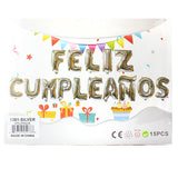 GLOBO METALICO 16 PULGADAS FELIZ CUMPLEAÑOS PLATA 1381