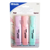 MARCATEXTO PASTEL SURTIDO 3 PZ 2345 BAZIC MNK