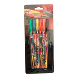 PLUMA GEL 6 PZ CARS PASCUA MNK