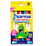 MARCADOR LAVABLE DOBLE PUNTA 10 PZ  NORMA NMK
