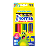 COLORES MADERA TRIANGULAR LARGOS 12 PZ NORMA MNK