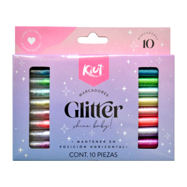 MARCADOR GLITTER KIUT 10 PZ NORMA MNK