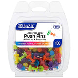 PUSH PINS COLORES 100 PZ 206 BAZIC MNK