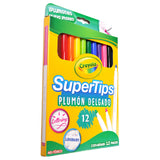 PLUMONES LAVABLES 12 PZ CRAYOLA MNK