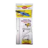 JUEGO GEOMETRIA C/COMPAS CHICO 30 CM 8049 DIXON MNK