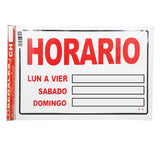 LETRERO ACRILICO 1 CARA 30X20 HORARIO SEÑALES