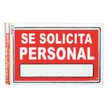 LETRERO ACRILICO 1 CARA 30X20 SE SOLICITA PERSONAL SEÑALES