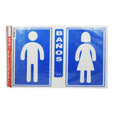 LETRERO ACRILICO 1 CARA 30X20 SANITARIO HOMBRE/MUJER SEÑALES