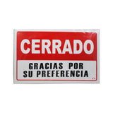 LETRERO ACRILICO 2 CARA 30X20 ABIERTO CERRADO SEÑALES