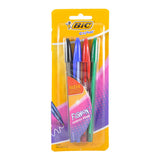 PLUMA CRISTAL 1.2 MM COLORES 4 PZ BIC MNK