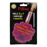 VELA PASTEL PILLINES 2 EN 1 MENSAJE + CHISPAS LA COLMENA