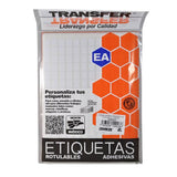 ETIQUETA BASICA CONTINUA # 01 BLANCA TRANSFER