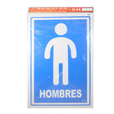 LETRERO ACRILICO 1 CARA 30X20 SANITARIO HOMBRE SEÑALES