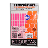 ETIQUETA BASICA CONTINUA # 4 ROSA TRANSFER