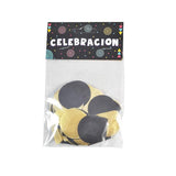 CONFETI P/GLOBO CIRCULO ORO/NEGRO VM FIESTA