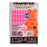 ETIQUETA BASICA CONTINUA # 8 ROSA TRANSFER
