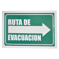 LETRERO ACRILICO 25X33 RUTA DE EVACUACION DERECHA LETREROS