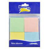 NOTAS ADHESIVAS MEMO TIP PASTEL 2X2 4 PZ JANEL