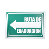 LETRERO ACRILICO 25X33 RUTA DE EVACUACION IZQUIERDA LETREROS