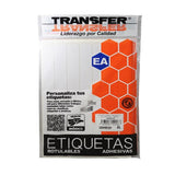 ETIQUETA BASICA CONTINUA # 20 BLANCA TRANSFER