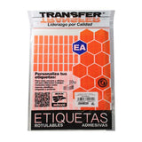 ETIQUETA BASICA CONTINUA # 4 NARANJA TRANSFER
