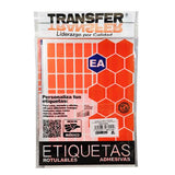 ETIQUETA BASICA CONTINUA # 8 NARANJA TRANSFER