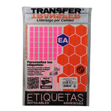ETIQUETA BASICA CONTINUA # 01 ROSA TRANSFER