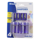 SACAPUNTAS PLASTICO GUARDABASURA Y SENCILLO 4 PZ 1915  BAZIC MNK